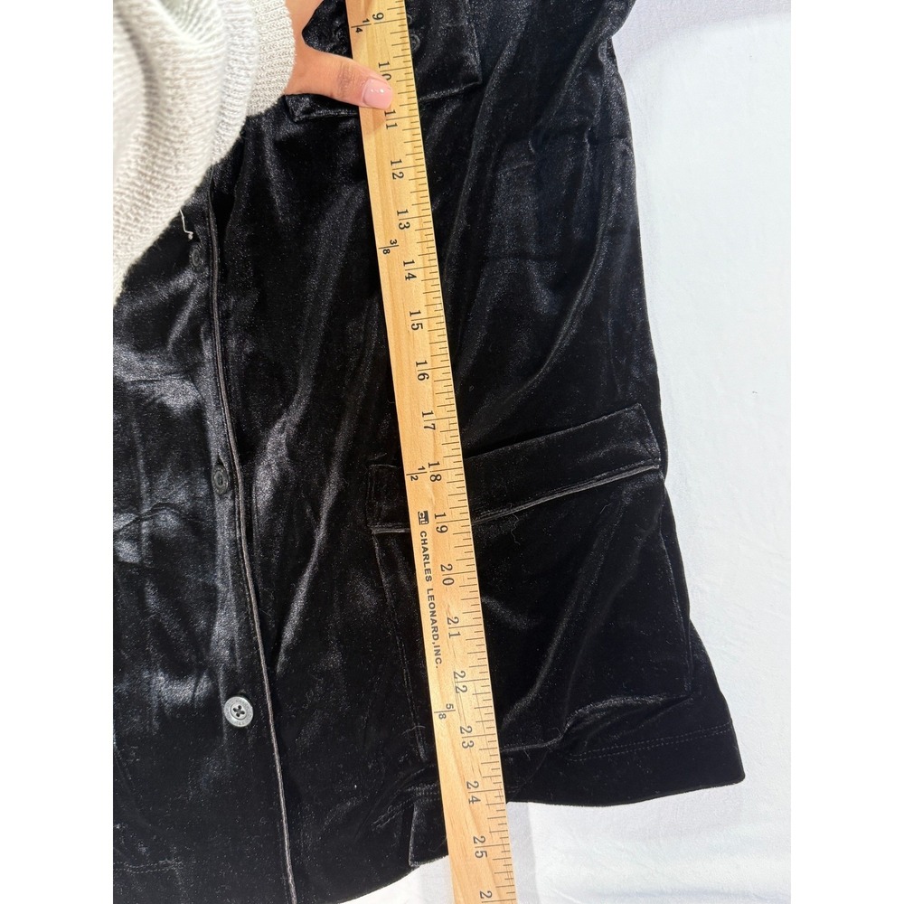 Lauren Ralph Lauren Pajama Set Women's Medium Black Velour 2 Piece Sleepwear - Picture 12 of 16